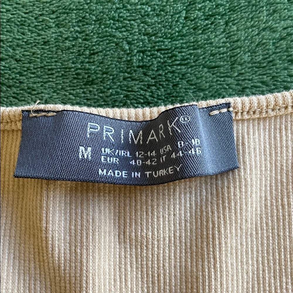 Primark Cream Ribbed Crop Top - Picture 2 of 4